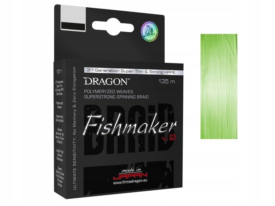 Plecionka Dragon Fishmaker V2/Momoi Zielona 0,08mm 0,08 mm x 135 m