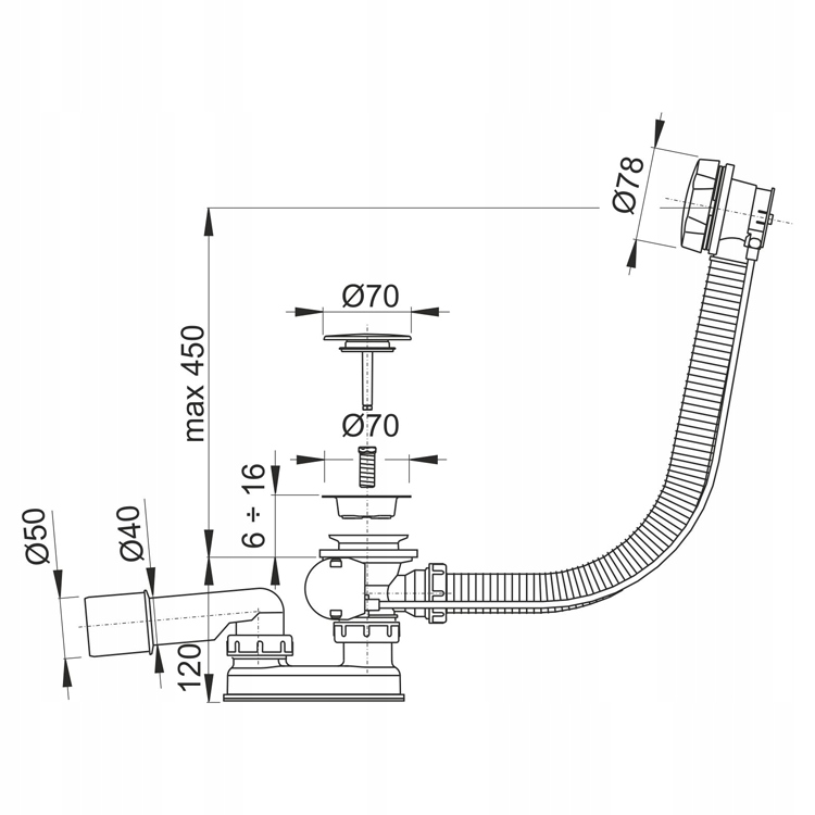 PRZELEW AUTOMATYCZNY EXCELLENT SIMPLE BLACK Rodzaj korek