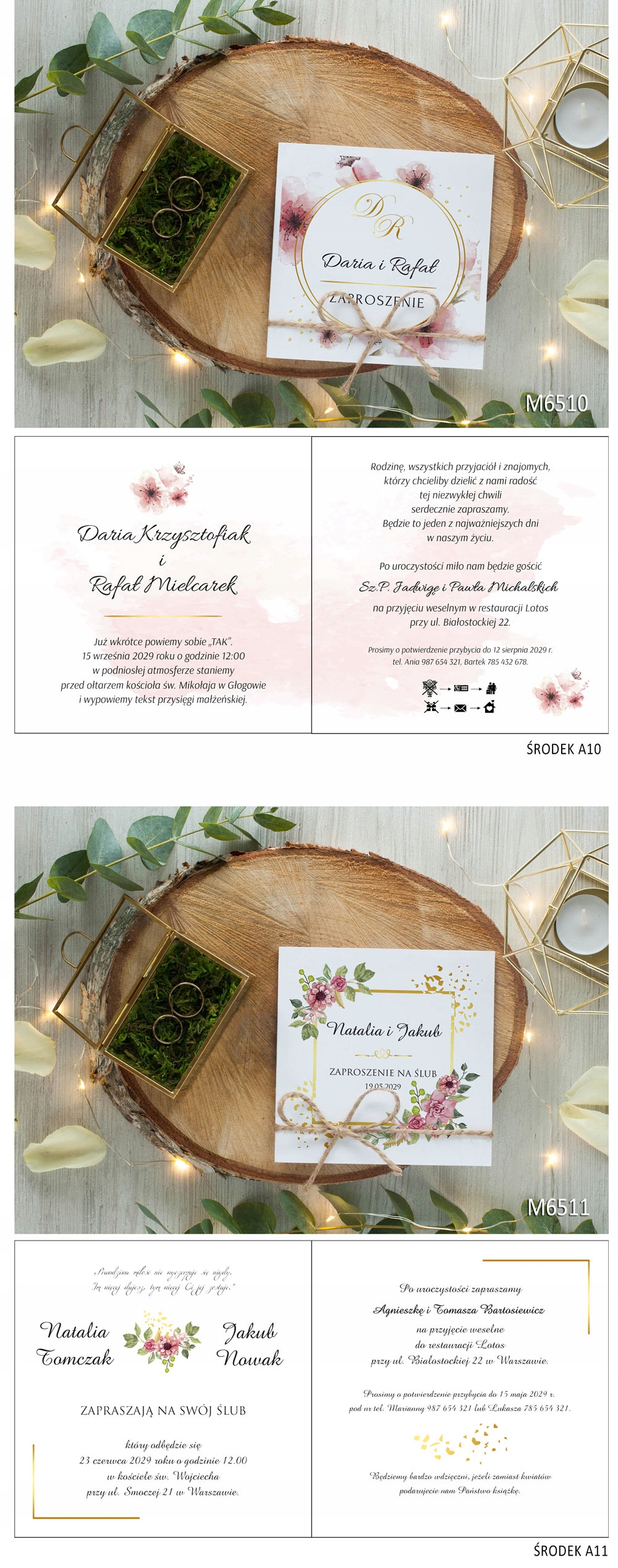 Zaproszenia na ślub cywilny wesele boho W 2 DNI! Wykończenie papieru nie dotyczy