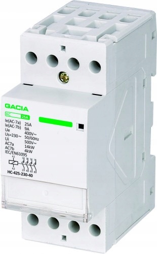 

Stycznik Modułowy 25A Cewka 230V 4 Styki 3-FAZ