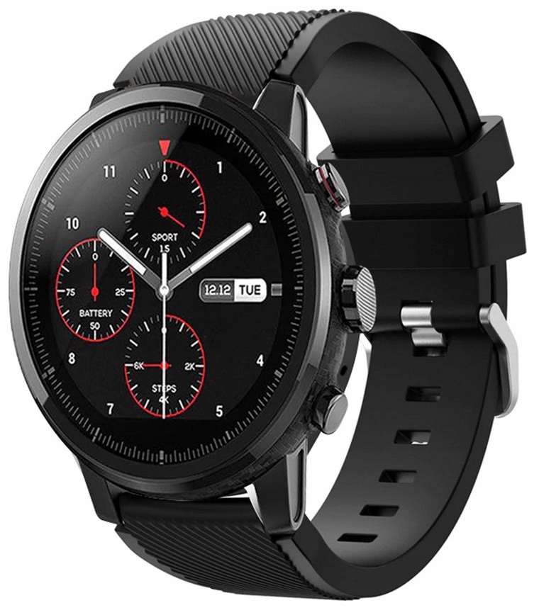 

Czarny Silikonowy pasek Xiaomi Amazfit 2 Stratos