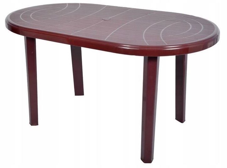 Oválna silná záhradná stolička 135x80 plastové Bordo