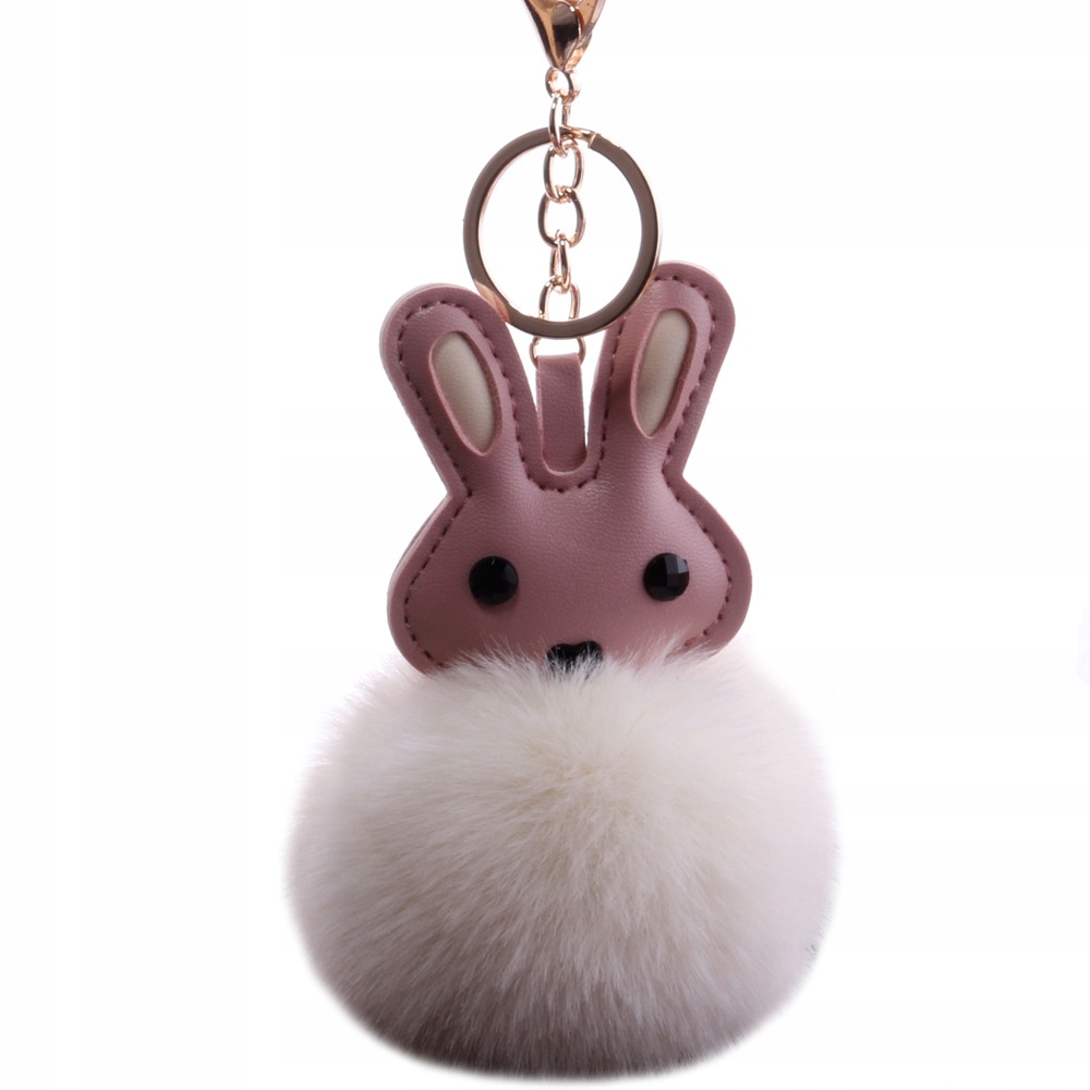 

Pompon Królik Keychain Brelok Futerko Nowość !