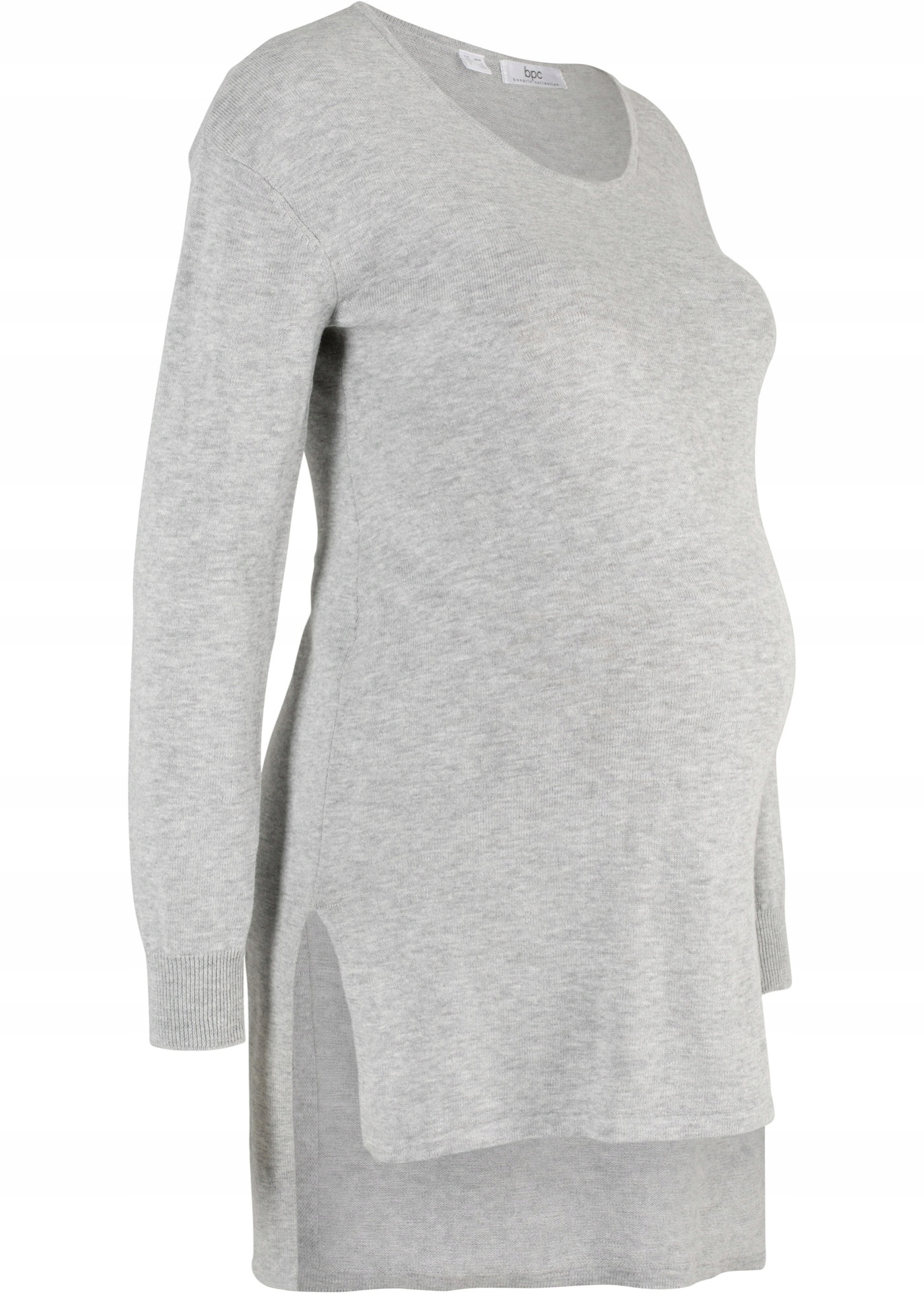 S1963 SWETER CIĄŻOWY SZARY MELANŻ r.40