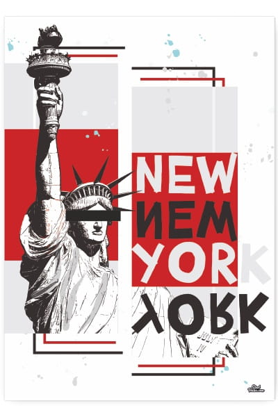 Nástěnná Dekorace Plakát Kovový Plech New York