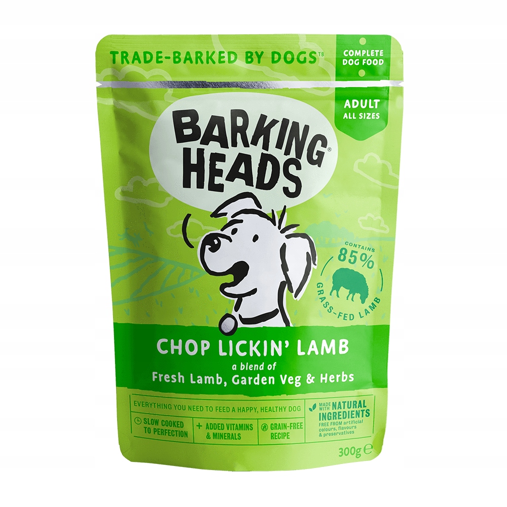 Levně 10xBarking Heads krmivo mokré jehněčí maso 0,3 kg