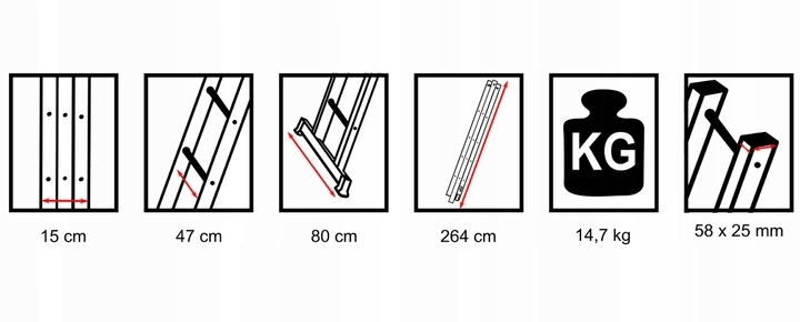 DRABINA ALUMINIOWA 3x10 DRABEST na schody +GRATISY Liczba elementów 3