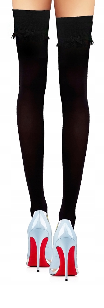 

Nowe Calzedonia czarne pończochy samonośne frędzle