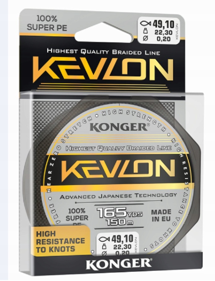 

Plecionka Konger Kevlon Black X4 0,12/150m 10,1kg