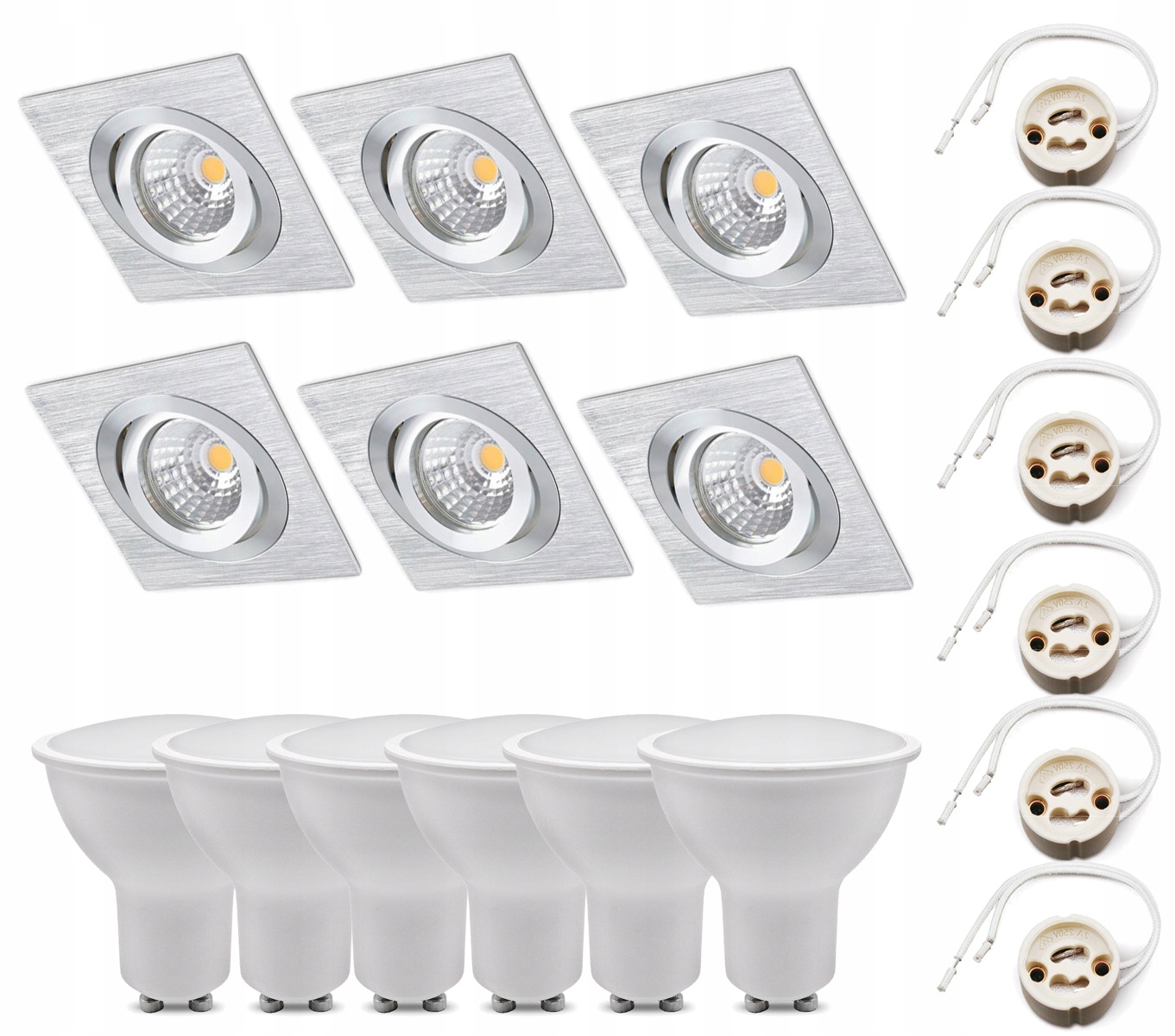 

Zestaw 6x Oprawka Oczko Halogenowe Chrom +led GU10