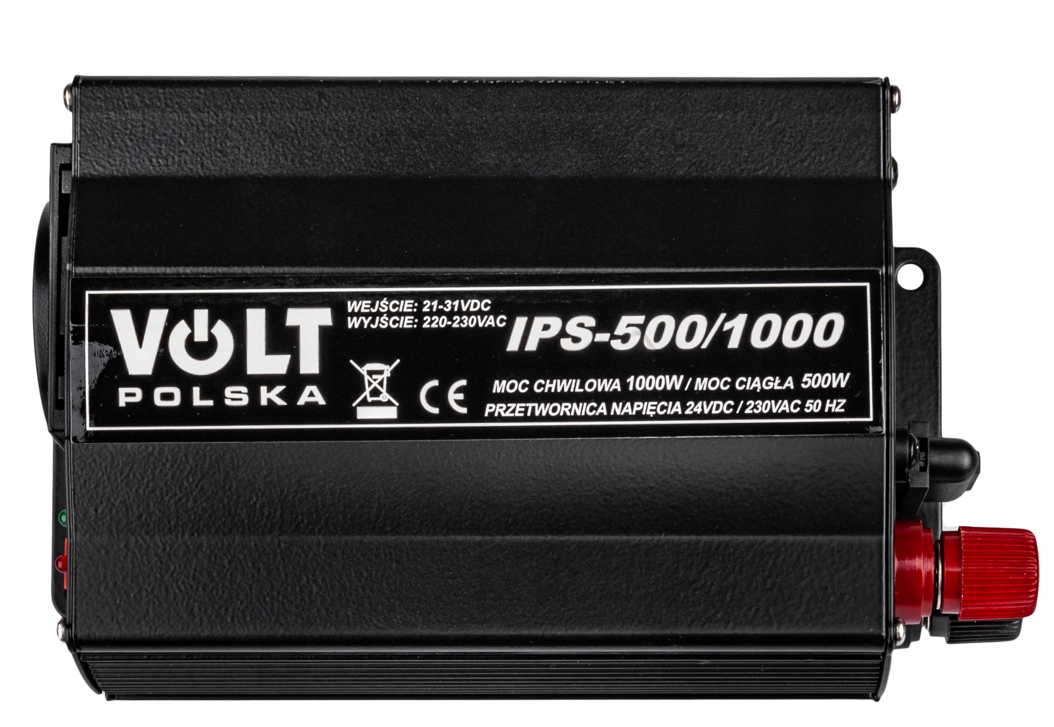 PRZETWORNICA 24V 230V SAMOCHODOWA NAPIECIA 1000W 5 Net power 500 W