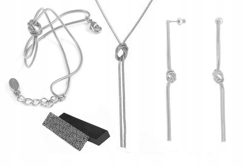 

Srebrny Zestaw Komplet Biżuterii Supełki Colibra