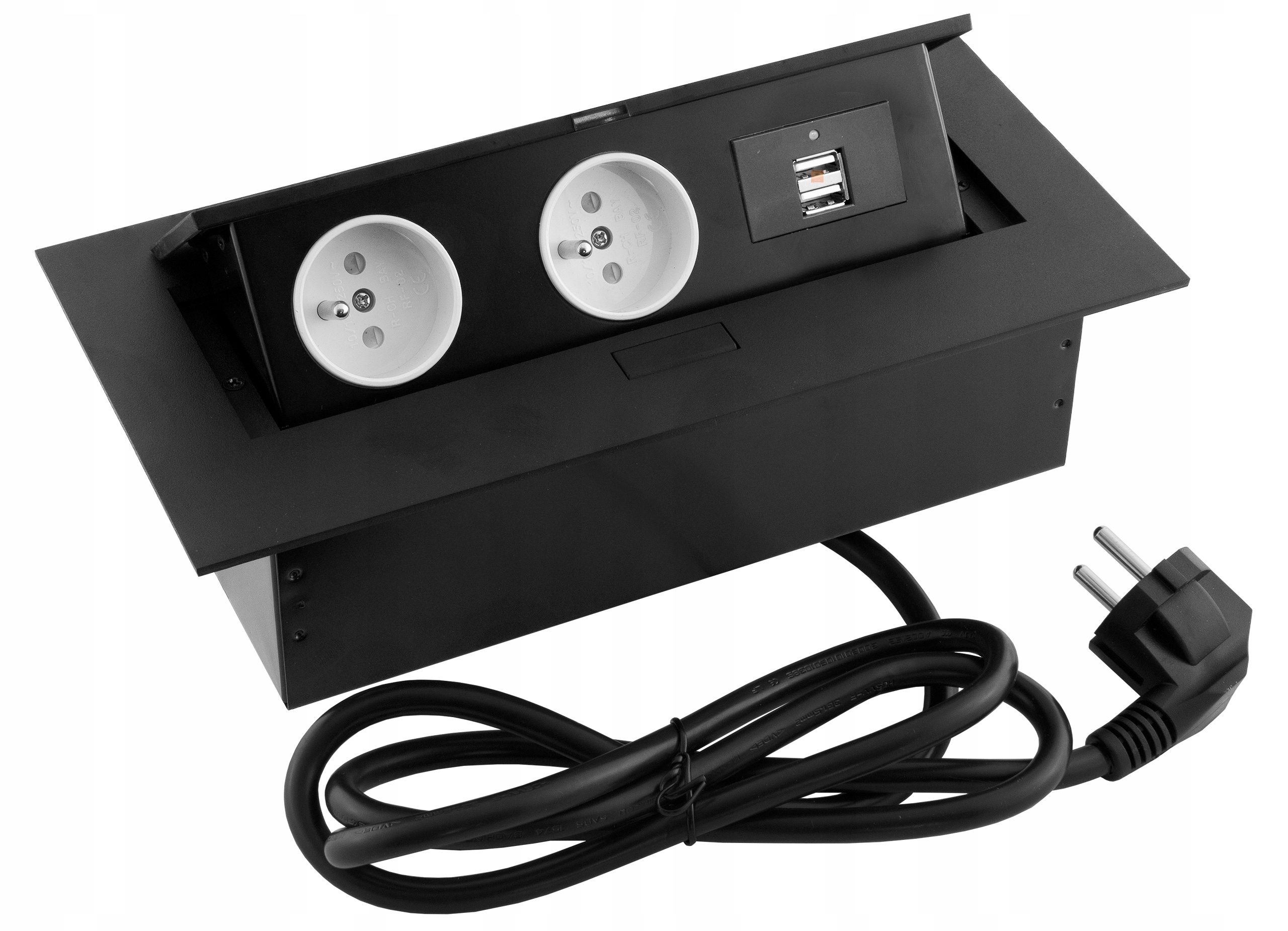

Gniazdo wpuszczane w blat Flexiport z Usb - czarne