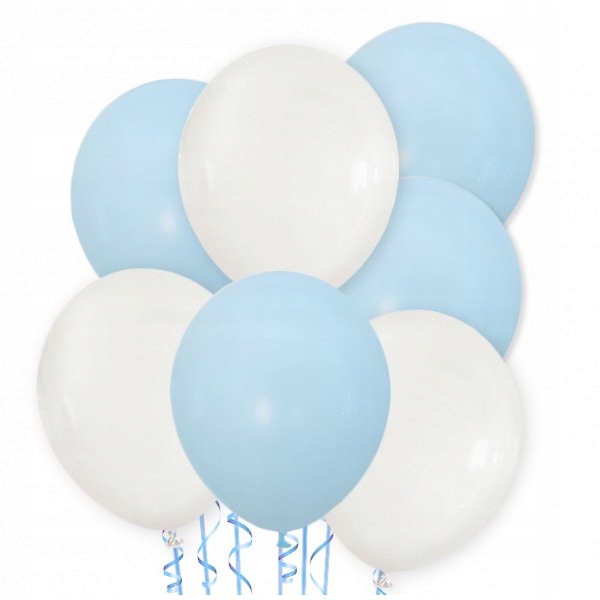 

Balon pastelowy 30 cm niebieskie i białe 10 sztuk