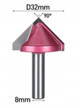 Frez V-bit 90st/8 kątowy dibond drewno mdf pleksa