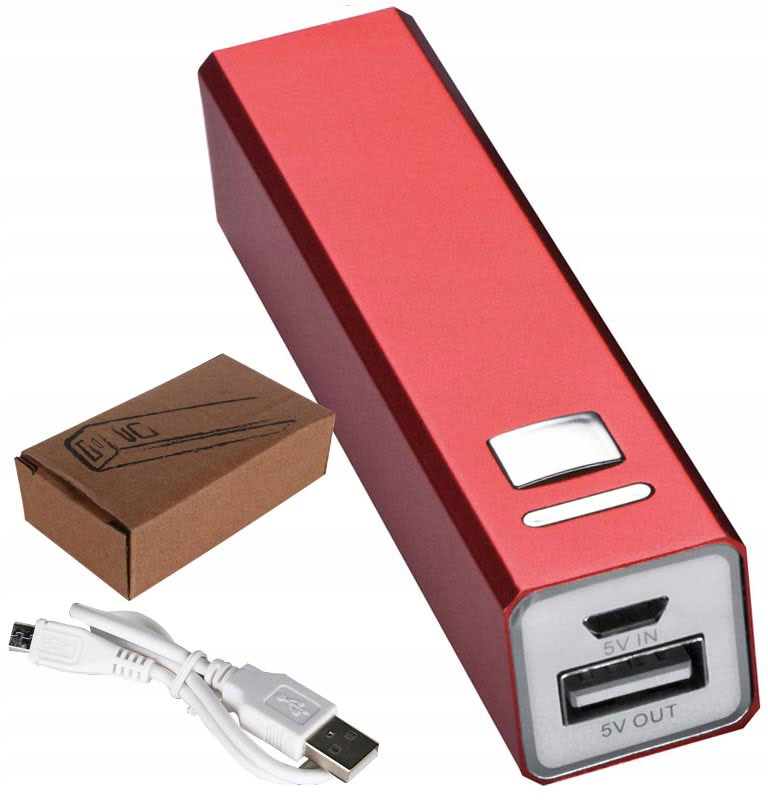 PowerBank 2200 mAh z grawerem Logo 50 szt. Rodzaj metalowy
