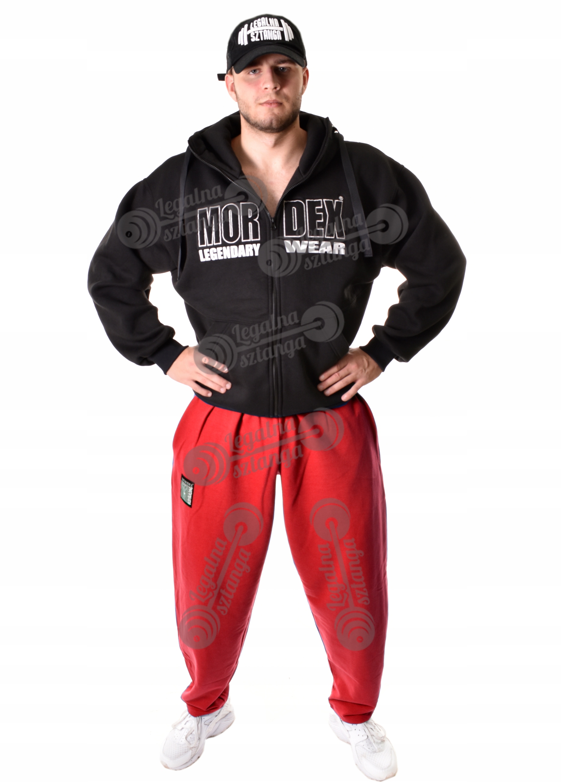 Spodnie dresowe Mordex czerwone S siłownia