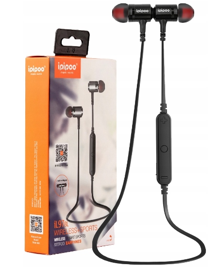 Słuchawki Douszne Ipipoo IL-97BL Bt sportowe czarno-czerwone
