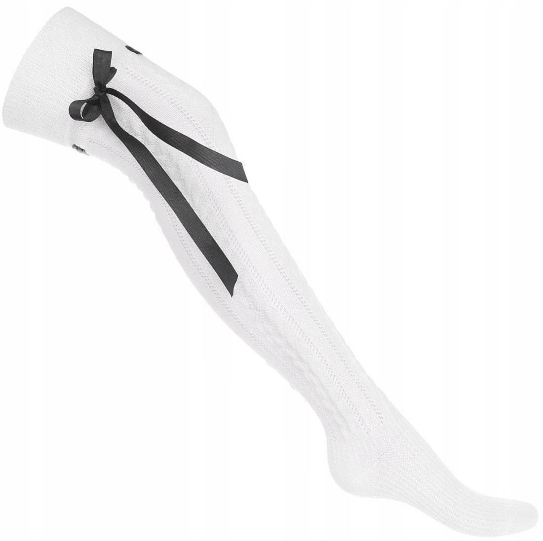 

Zakolanówki ze wstążką ażurowe Milena Białe 37-41