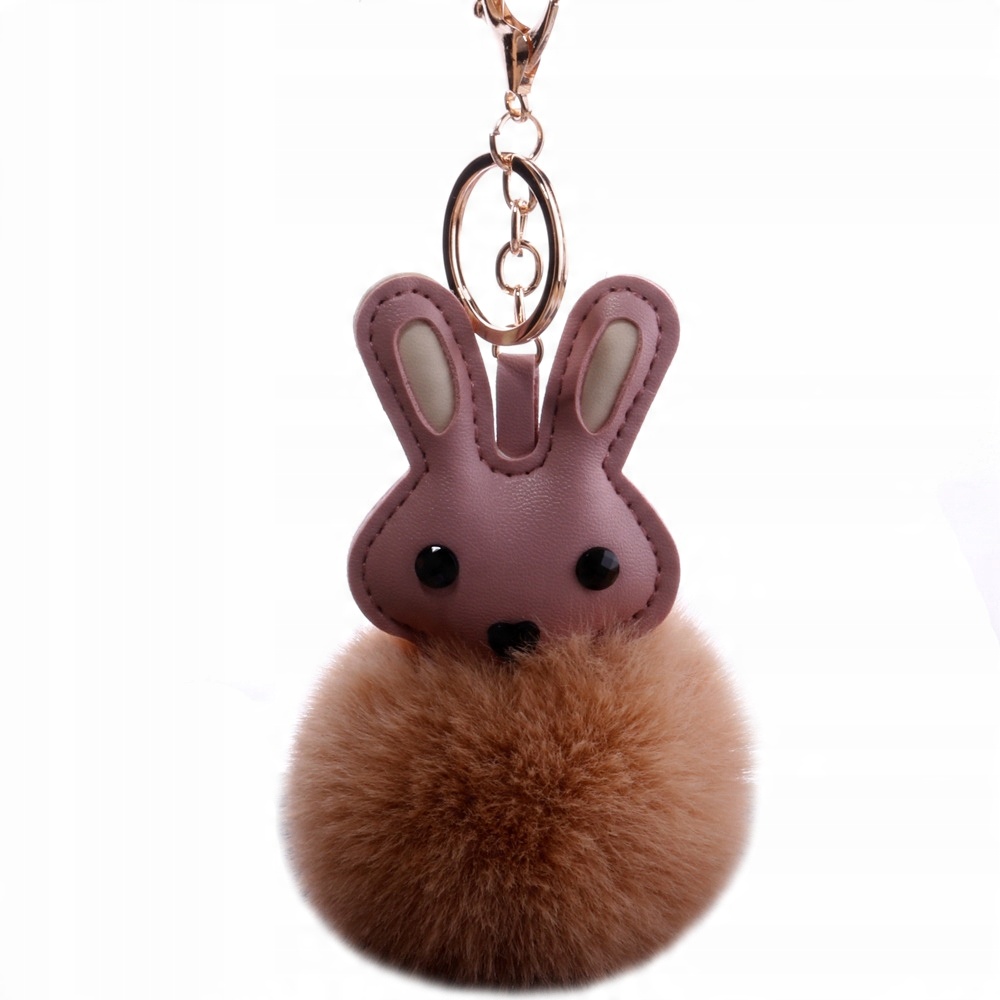

Pompon Królik Keychain Brelok Futerko Nowość !