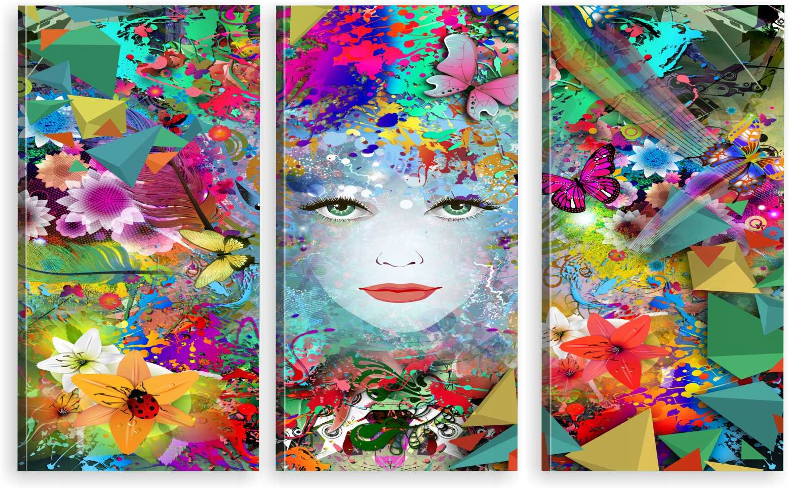 

Tryptyk Obraz Na Ścianę Abstrakcja Natura 800 Wz