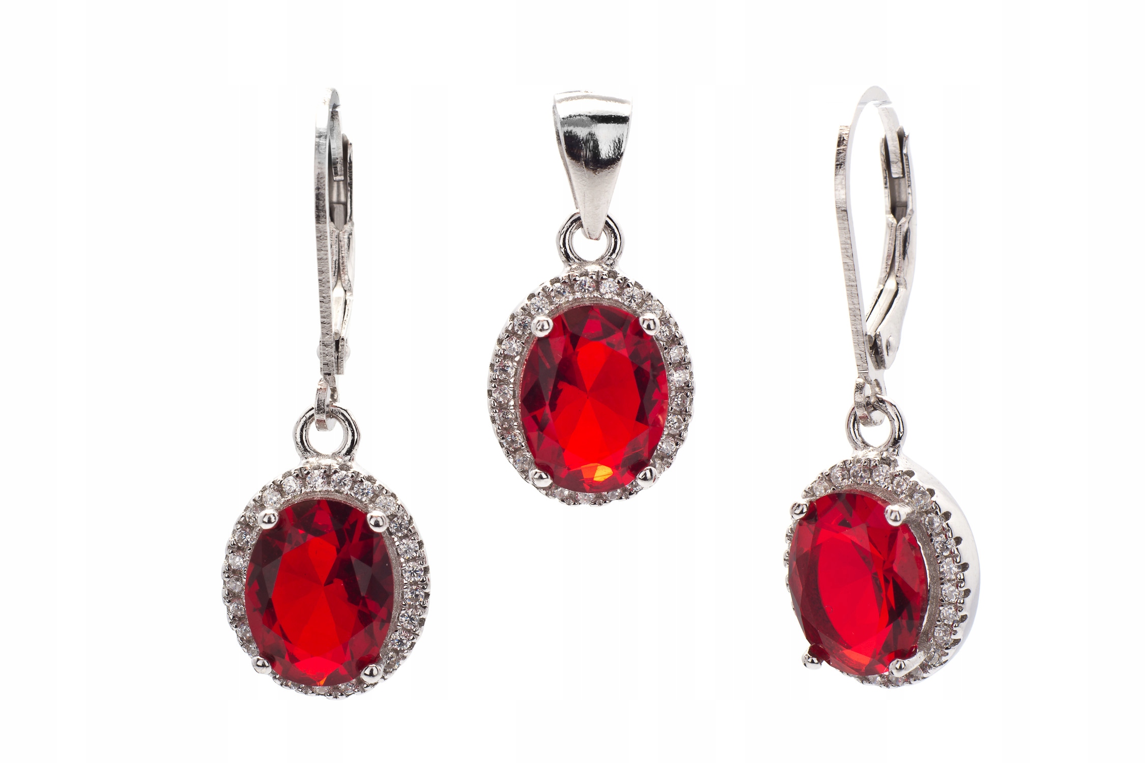 Krásná Stříbrná Sada S Ródiem Markýza Náušnice Přívěsek!