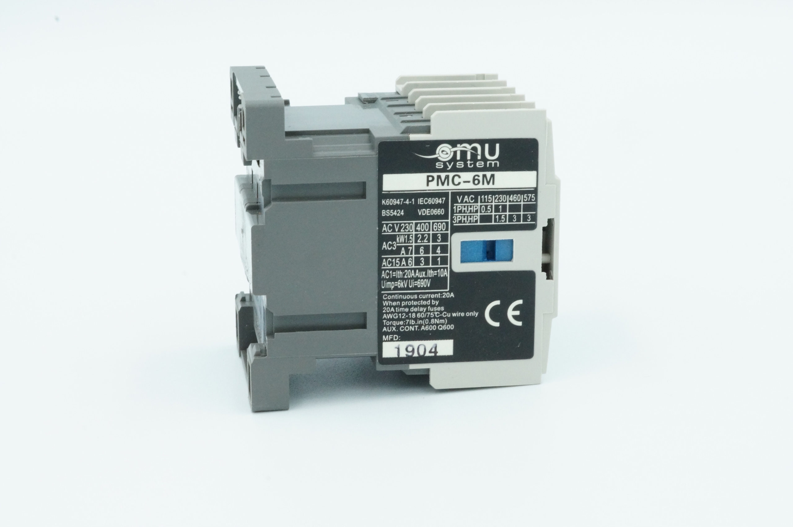 STYCZNIK MINIATUROWY PMC 6 - 2,2kW 6A cewka 230V Kod producenta PMC-6