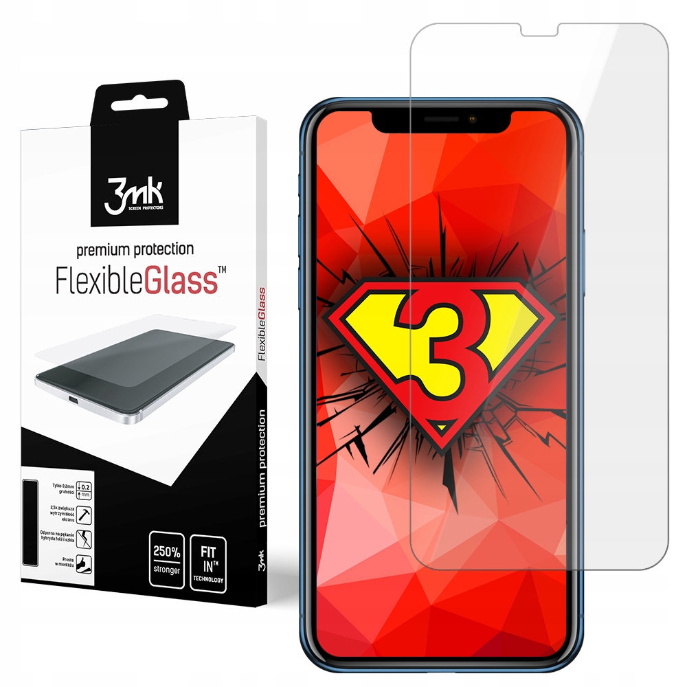 

Szkło hybrydowe na ekran do iPhone Xr - 3mk Glass