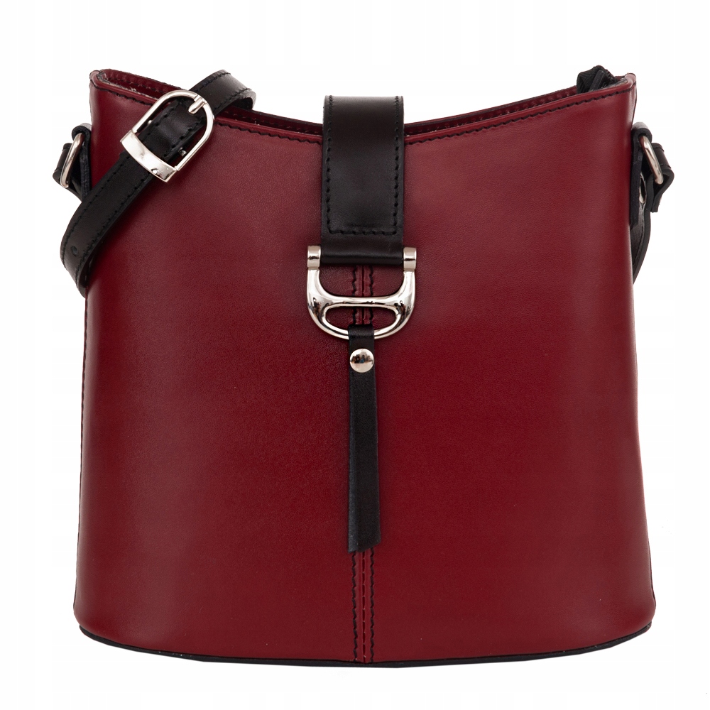 

bordowa listonoszka Włoska Skórzana torebka skóra