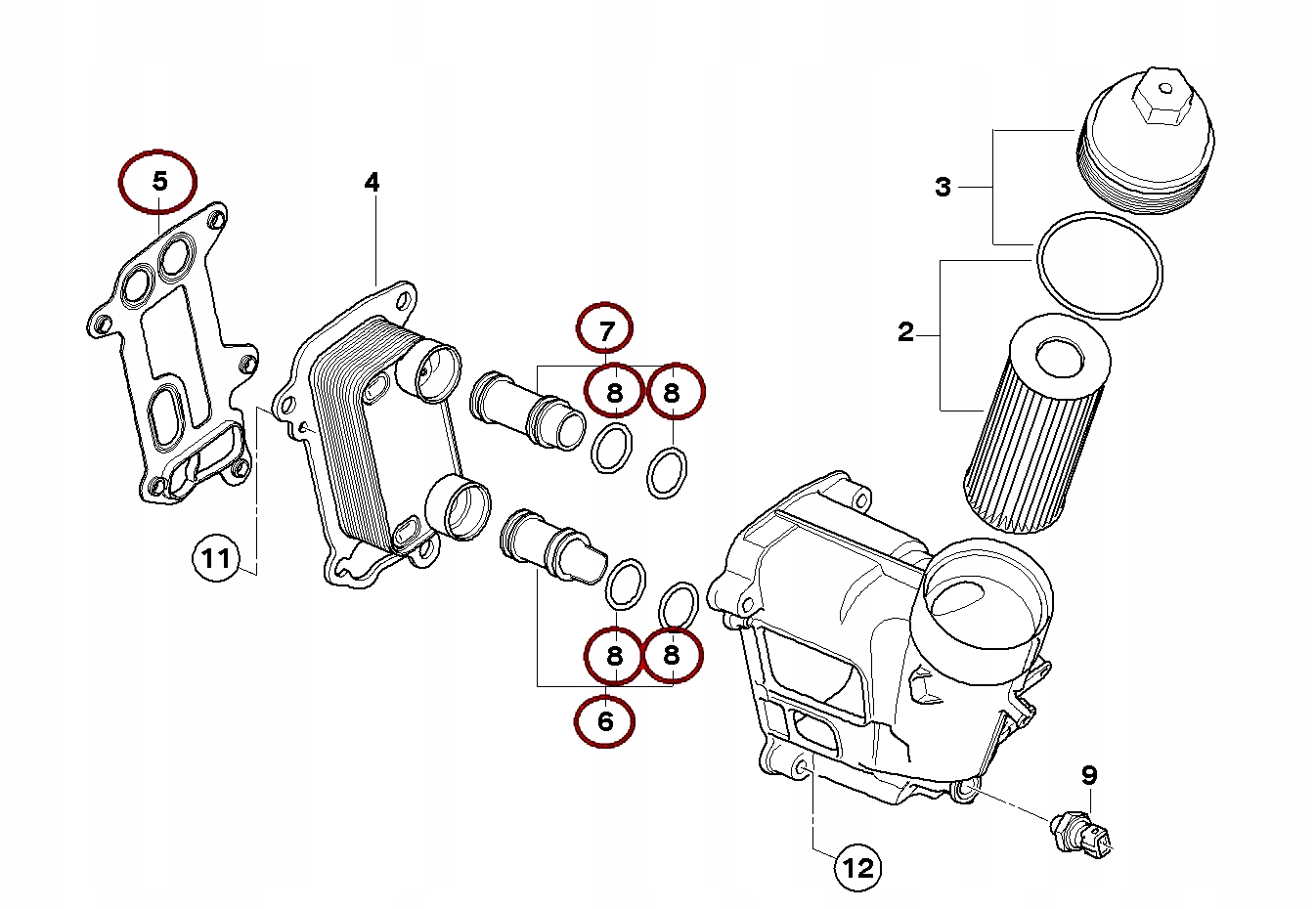 OE BMW USZCZELKA PODSTAWY FILTRA E90 E91 320 d xd Engine Type Diesel