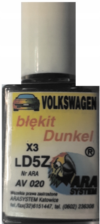 VW LD5Z X3 DUNKELBLAU LAKIER ZAPRAWKA DO RYS ARA