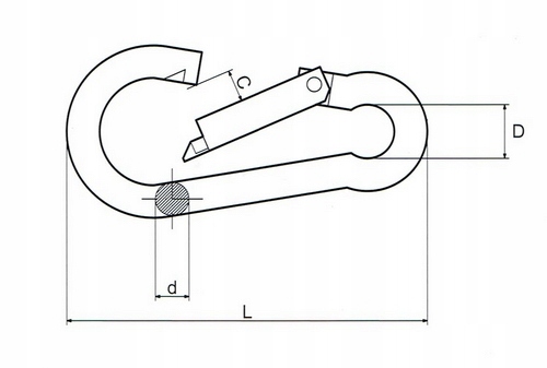 Karabińczyk strażacki karabinek 6x60 60mm Ocynk Marka inna