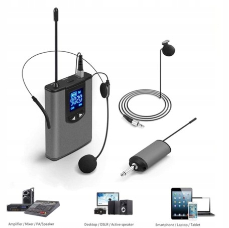 Nedis bezdrátový mikrofon set/ Kardioid/ 1000 Ohm/ -95 dB/ ovládání hlasito