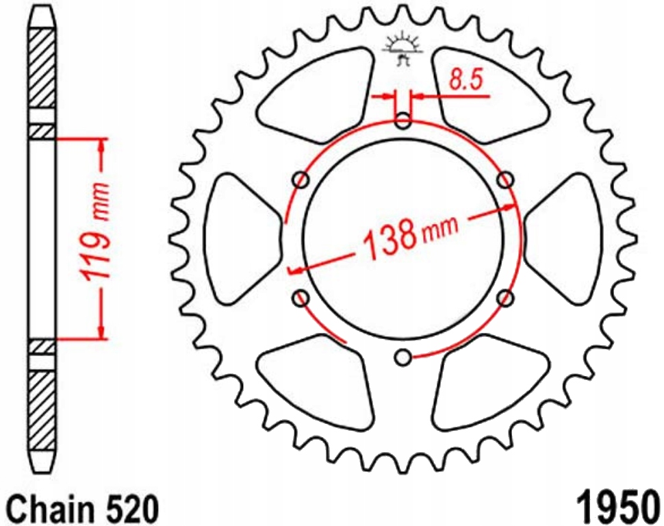 Zadní ozubení Jtr 48 50 zubů Husaberg Fe 501 Enduro Nové