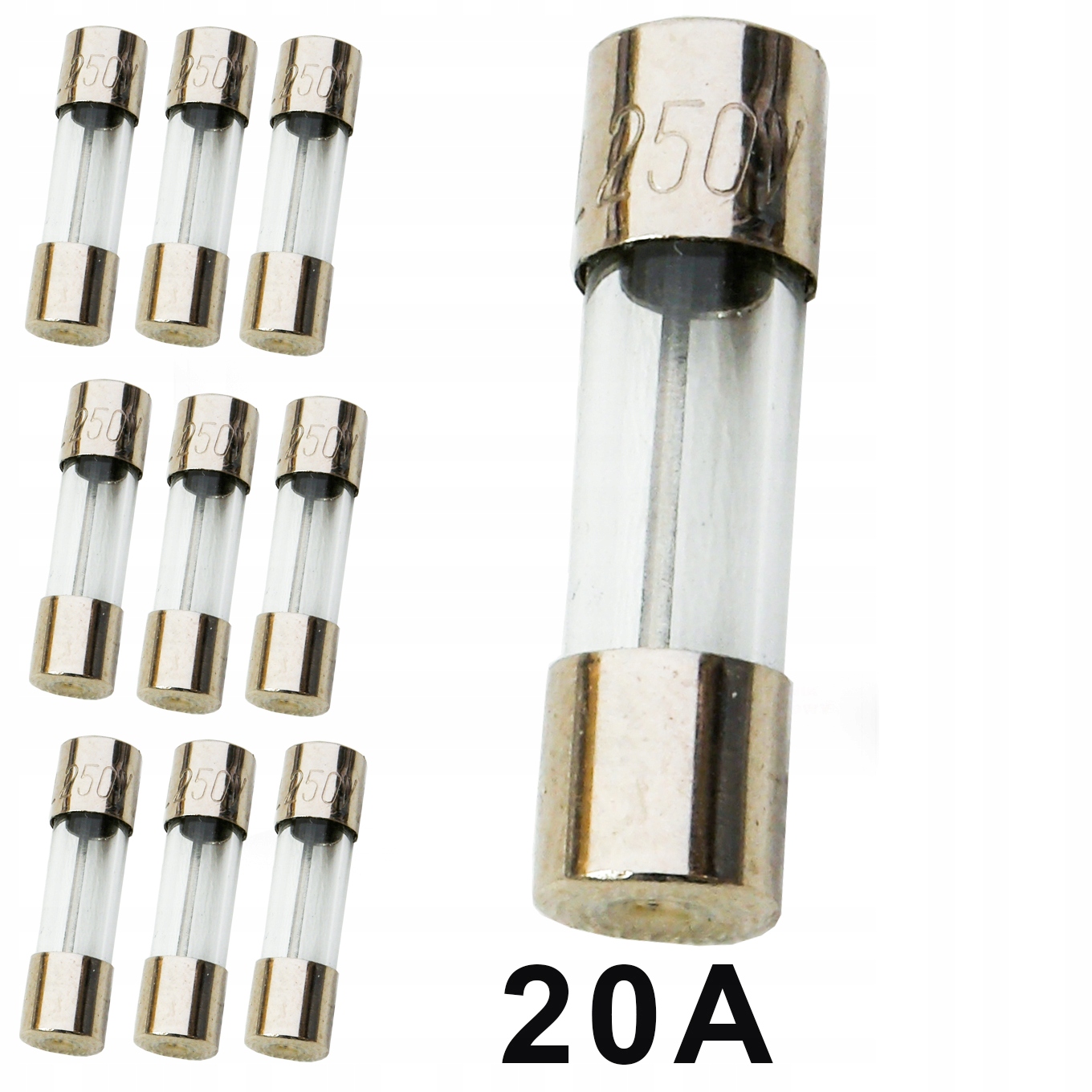 

Bezpiecznik szklany Tv Wta 20A 20mm 10szt led