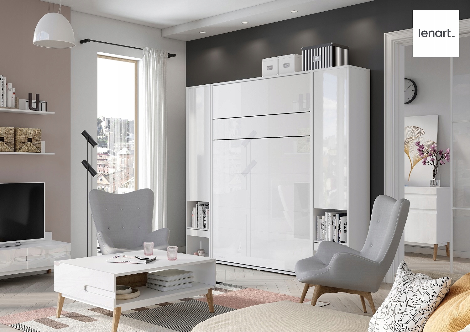 Półkotapczan BED CONCEPT BC-02 dąb artisan 120x200 Informacje dodatkowe ze stelażem