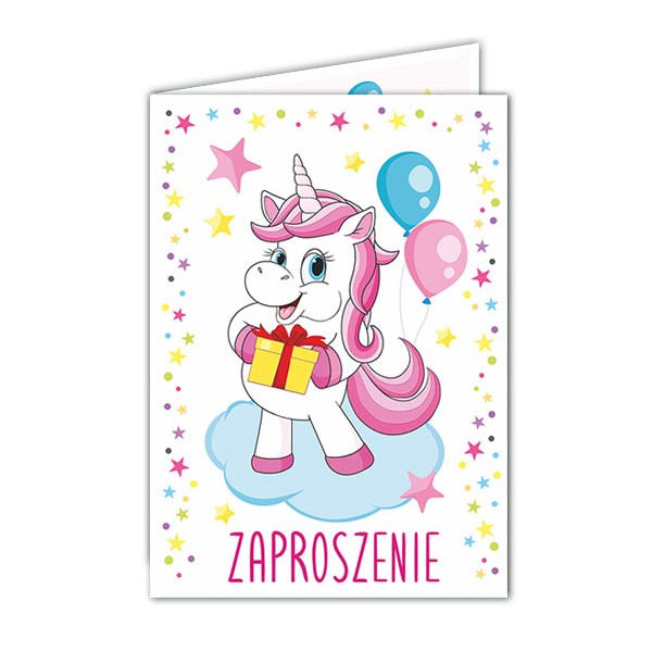 

Zaproszenia na urodzinki Wesoły Jednorożec 2 szt