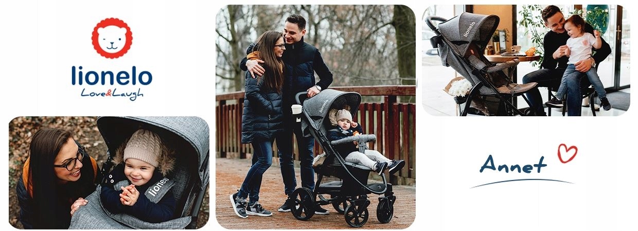WÓZEK SPACEROWY LIONELO ANNET MOSKITIERA DUŻE KOŁA Typ siedziska Rozkładane