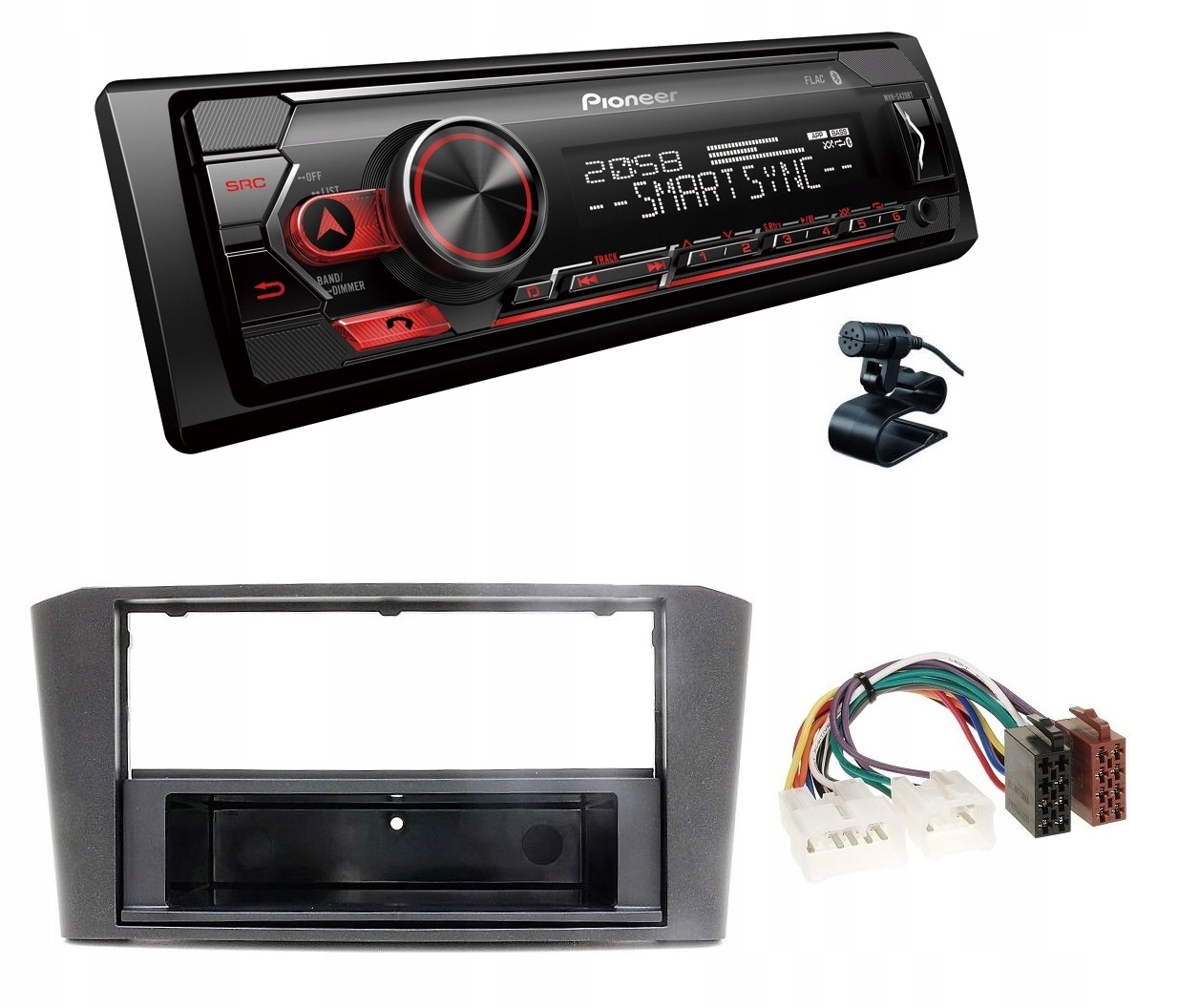 Autorádio Pioneer MVH-S420BT s Aux, Usb, MP3 a Bluetooth 4x50W pre Toyota Avensis (T25)