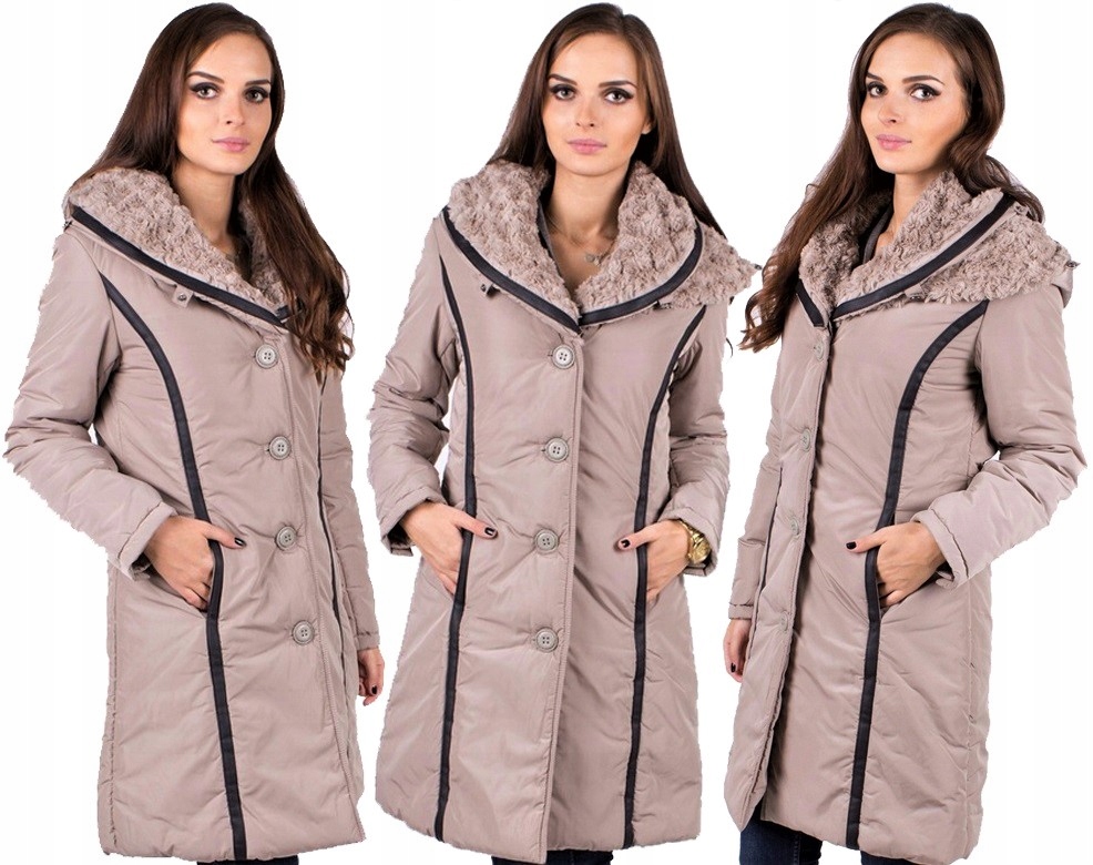 

Płaszcz Modny Kaptur Futro Hurt -99,99
