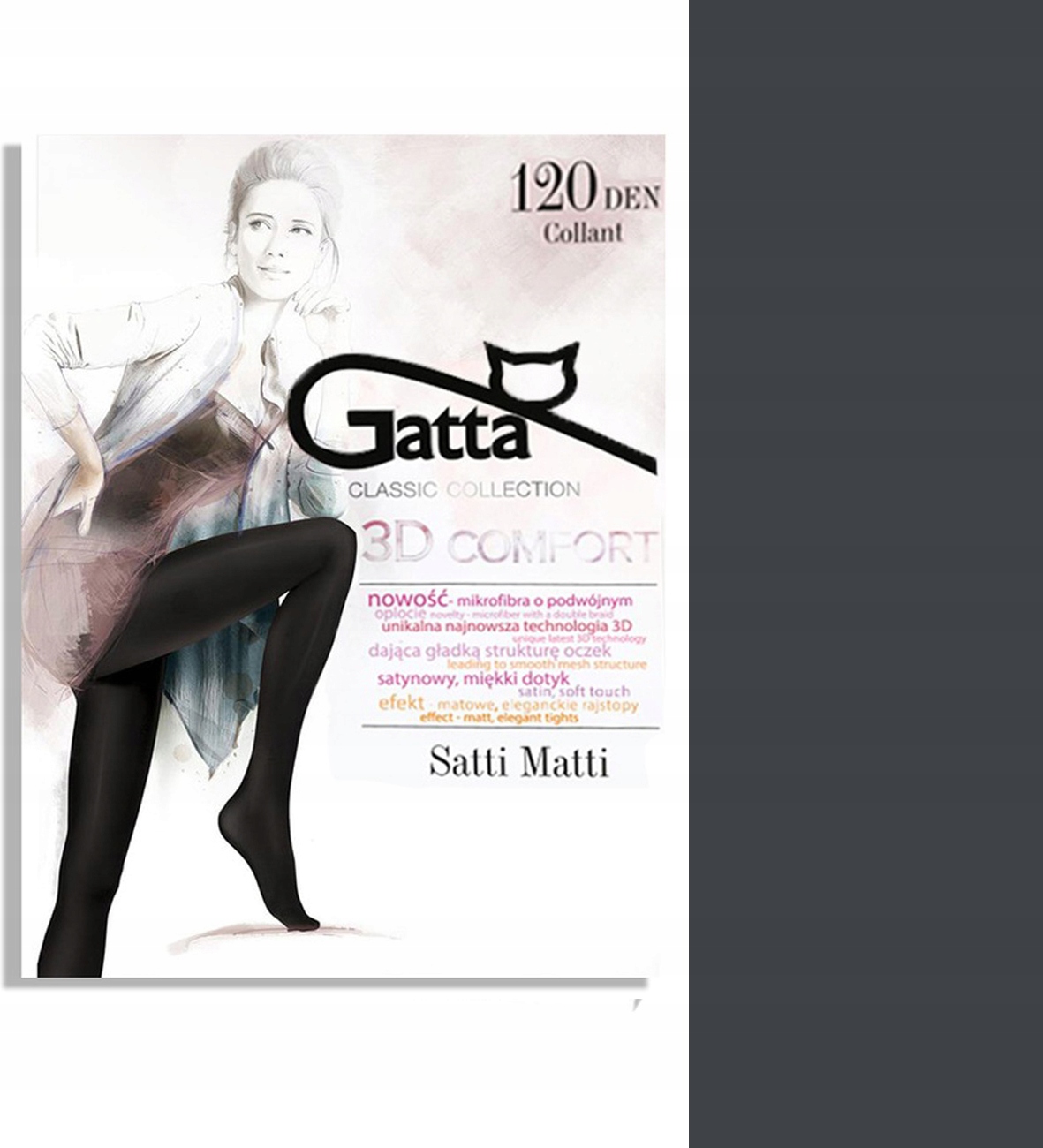 

Rajstopy Gatta Satti Matti 120 Den 2/S Grafitowe