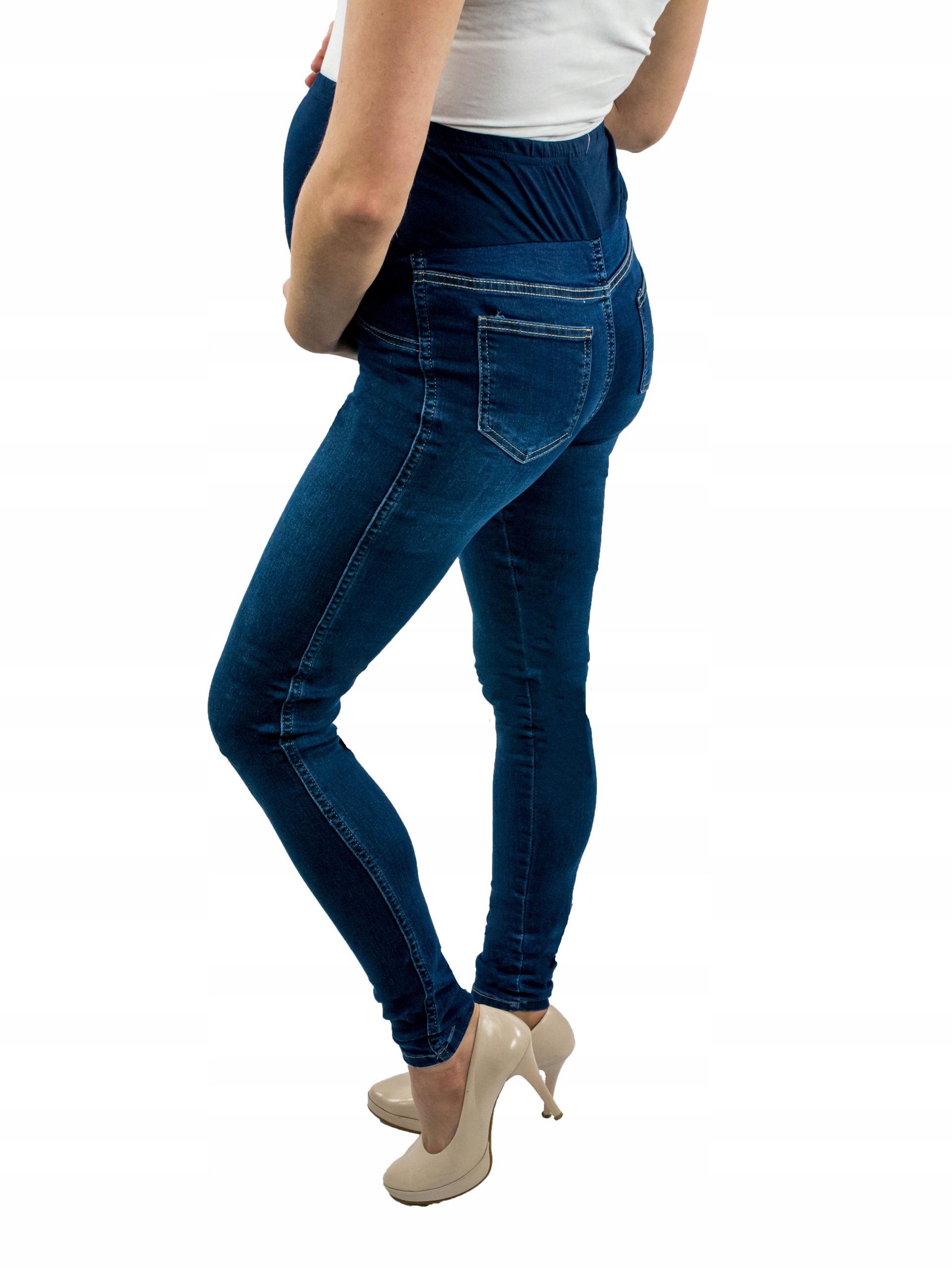

Spodnie Ciążowe Jeans Rurki XXL Granatowe