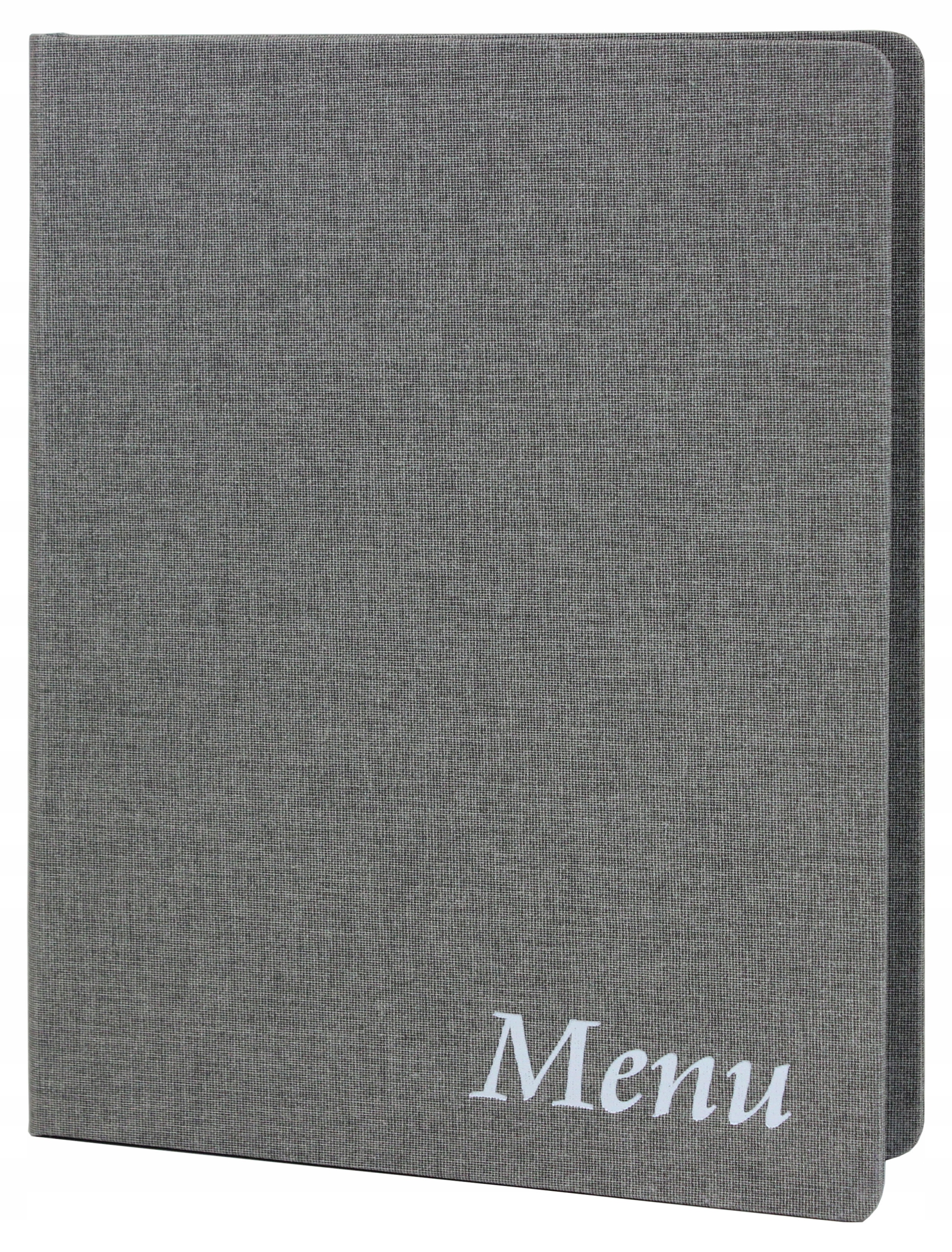 Karta menu Prestige, z płótna w kolorze naturalnym