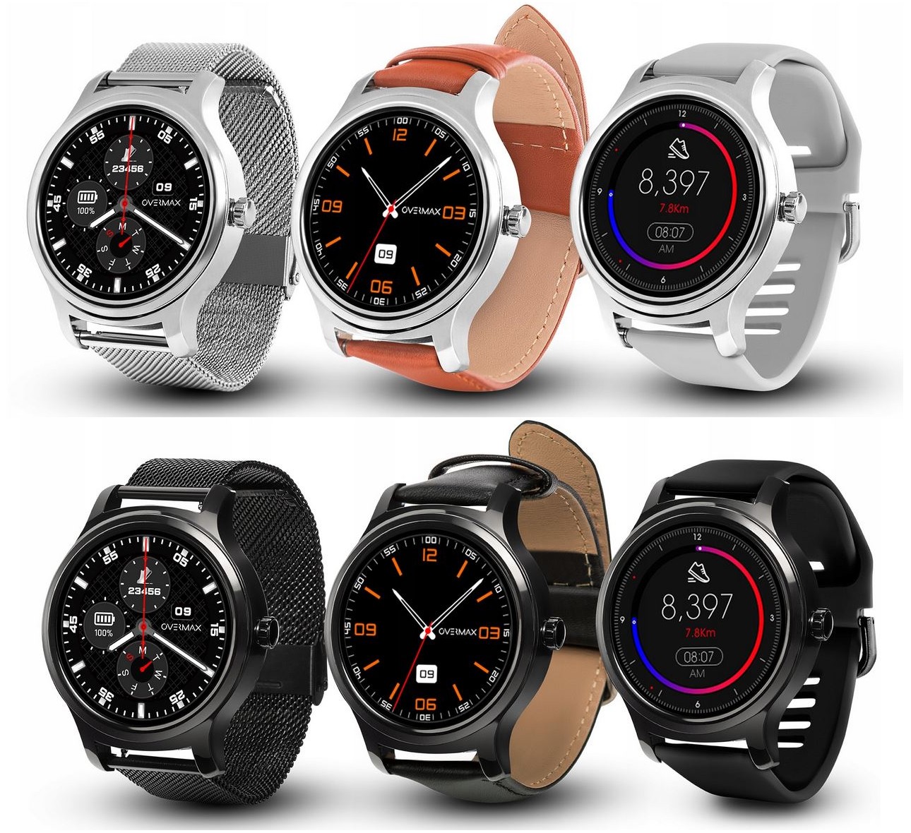 ZEGAREK SMARTWATCH OVERMAX TOUCH 2.6 BRANSOLETA Marka Overmax