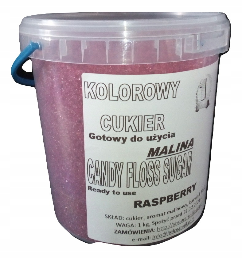 

Kolorowy cukier smakowy Waty Cukrowej Malina 1 kg