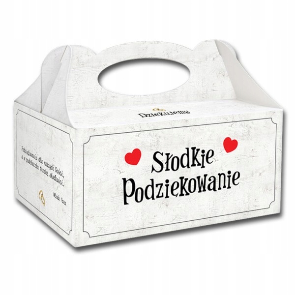 

Pudełko na ciasto weselne tort podziękowanie Ślub