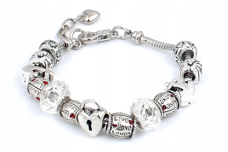 

Damska Bransoletka Modułowa Srebro kłódka kotwica