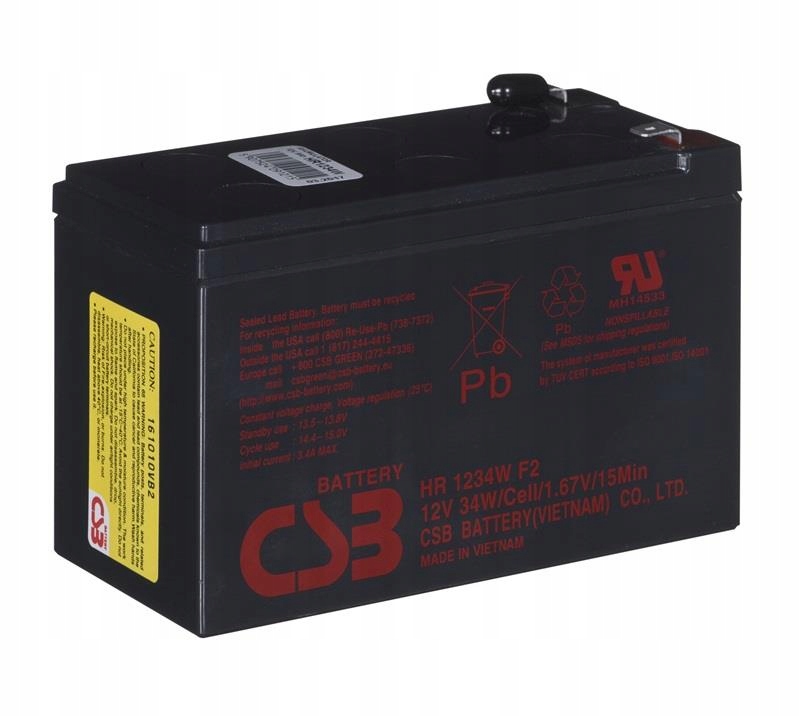 Akumulator Agm Csb Hr 12V 9Ah 34W HR1234WF2 alarm Ups Apc