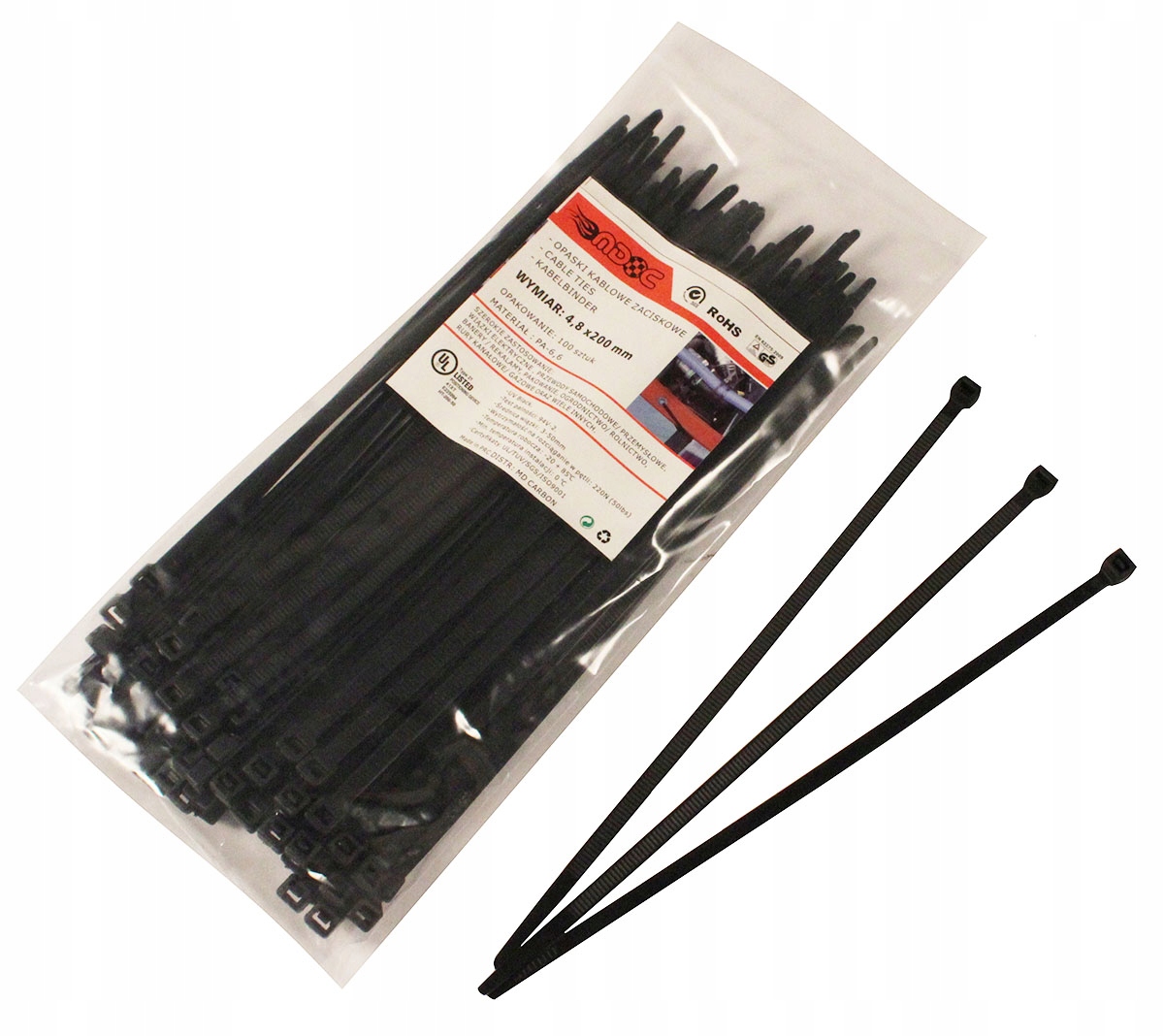 MDC ZIP-Clamps opaski zaciskowe kablowe Uv 200x4,8