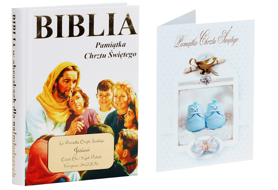 

Biblia Na Chrzest Komunię Grawer I Kartka